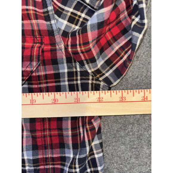 Carhartt Shirt Mens Sz Large Red & Black Plaid Long Sleeve Button Down Cotton - Picture 5 of 8